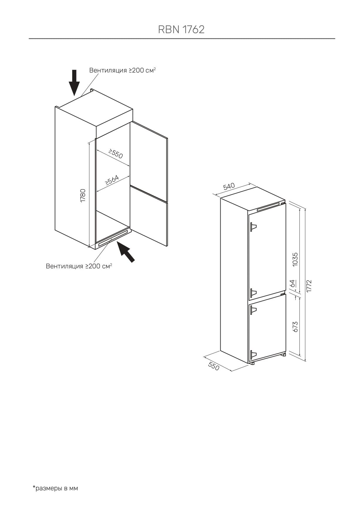 Схема встраивания Kuppersberg RBN 1762
