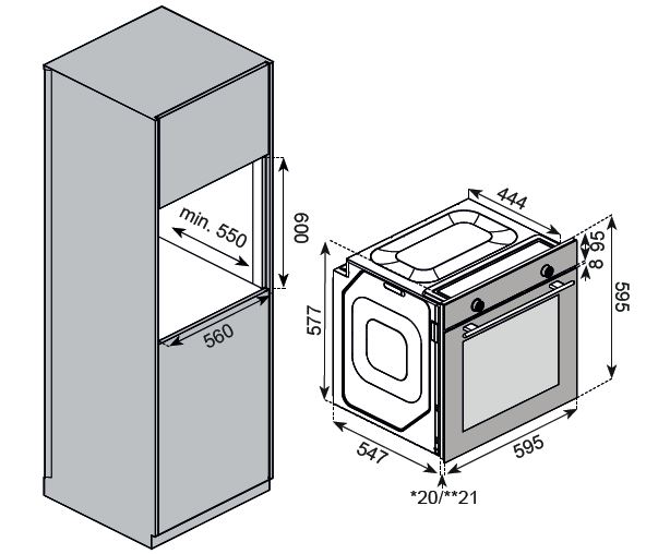 Схема встраивания Kuppersberg SR 610 W Silver